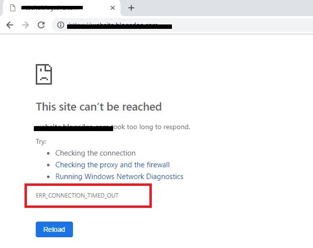ERR_CONNECTION_TIMED_OUT Error in Chrome