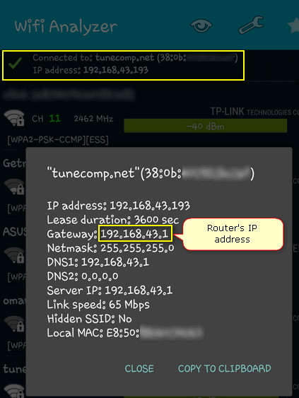 Find the Router's IP Address on Android