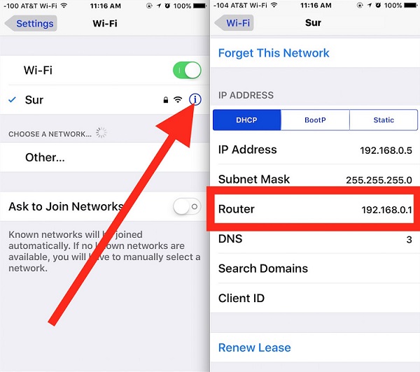 Find the Router's IP Address on iOS