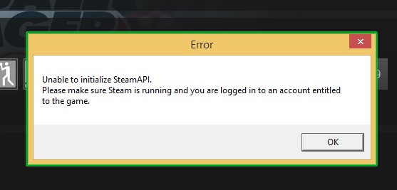 unable to initialize steam api