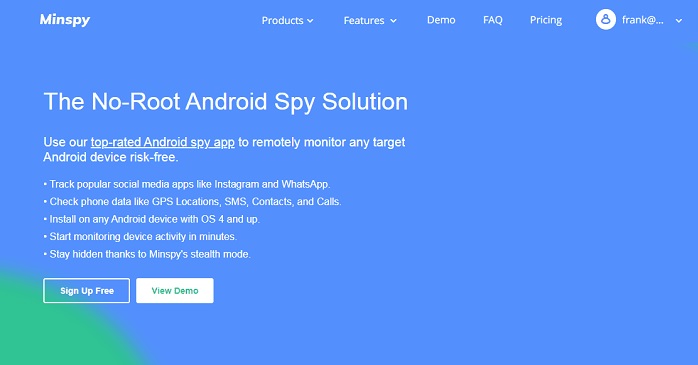 Minspy Android spy app