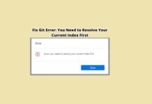 Error: You Need to Resolve Your Current Index First