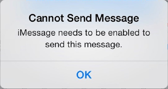 iMessage Needs to be Enabled to Send This Message
