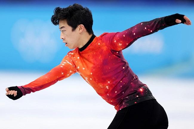 Team USA's Nathan Chen Lands a Backflip During Final Performance at 2022 Beijing Winter Olympics
