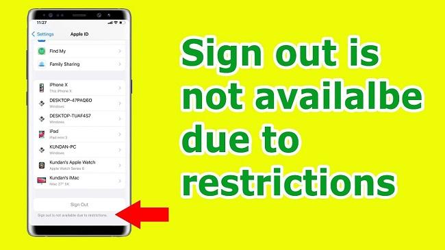 How to Fix Sign Out Not Available Due to Restrictions
